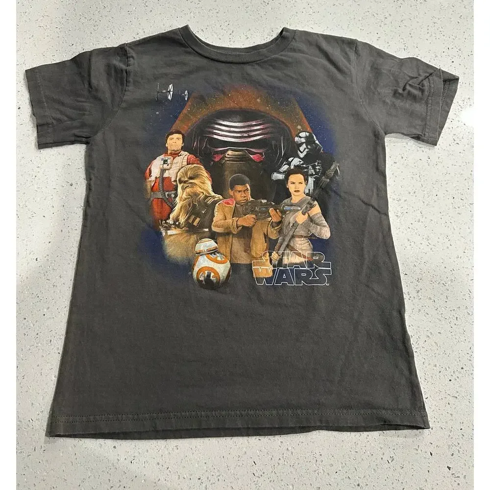 Disney Store Size Small Star Wars Character T Shirt Top Boys Gray